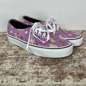Vans Shoes Womens 5.5 Purple Pool Vibes‎ Dog Sunglasses Pineapples Ice Cream